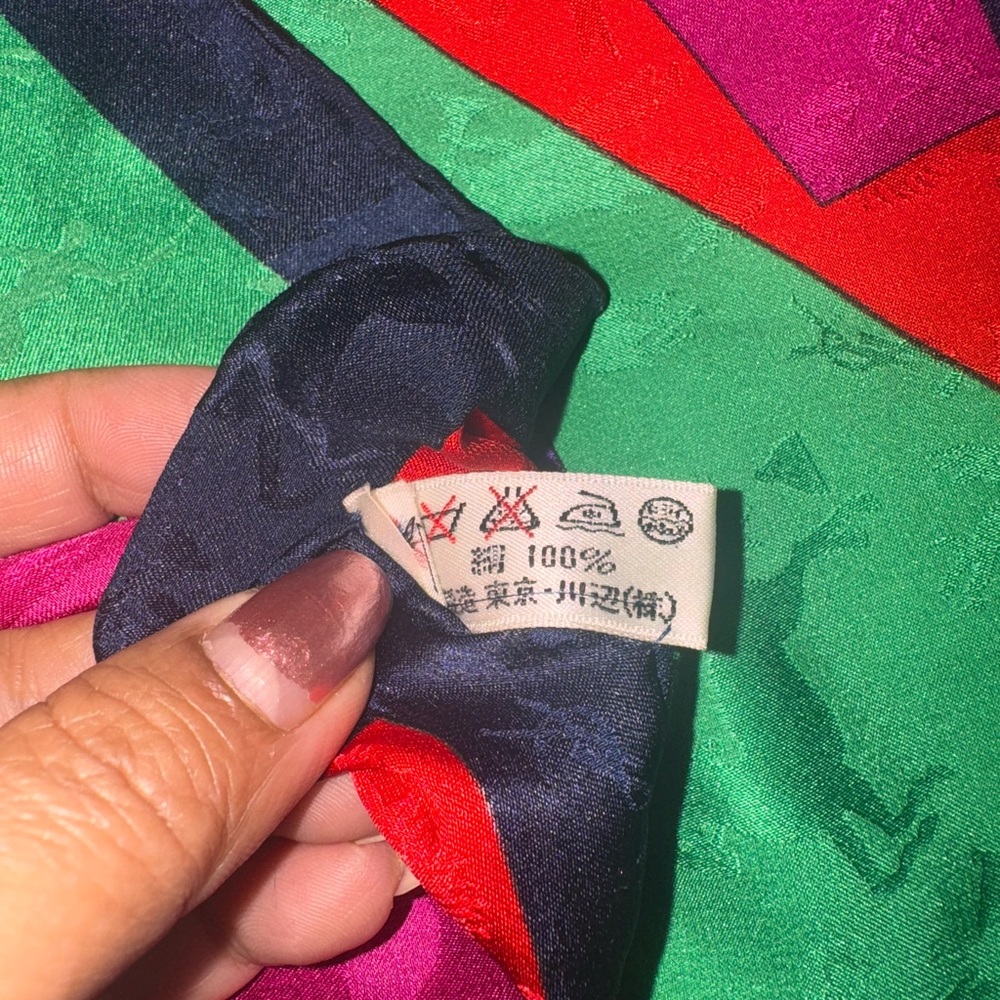 Yves Saint Laurent Vibrant Patchwork Silk Scarf - Picture 4 of 4